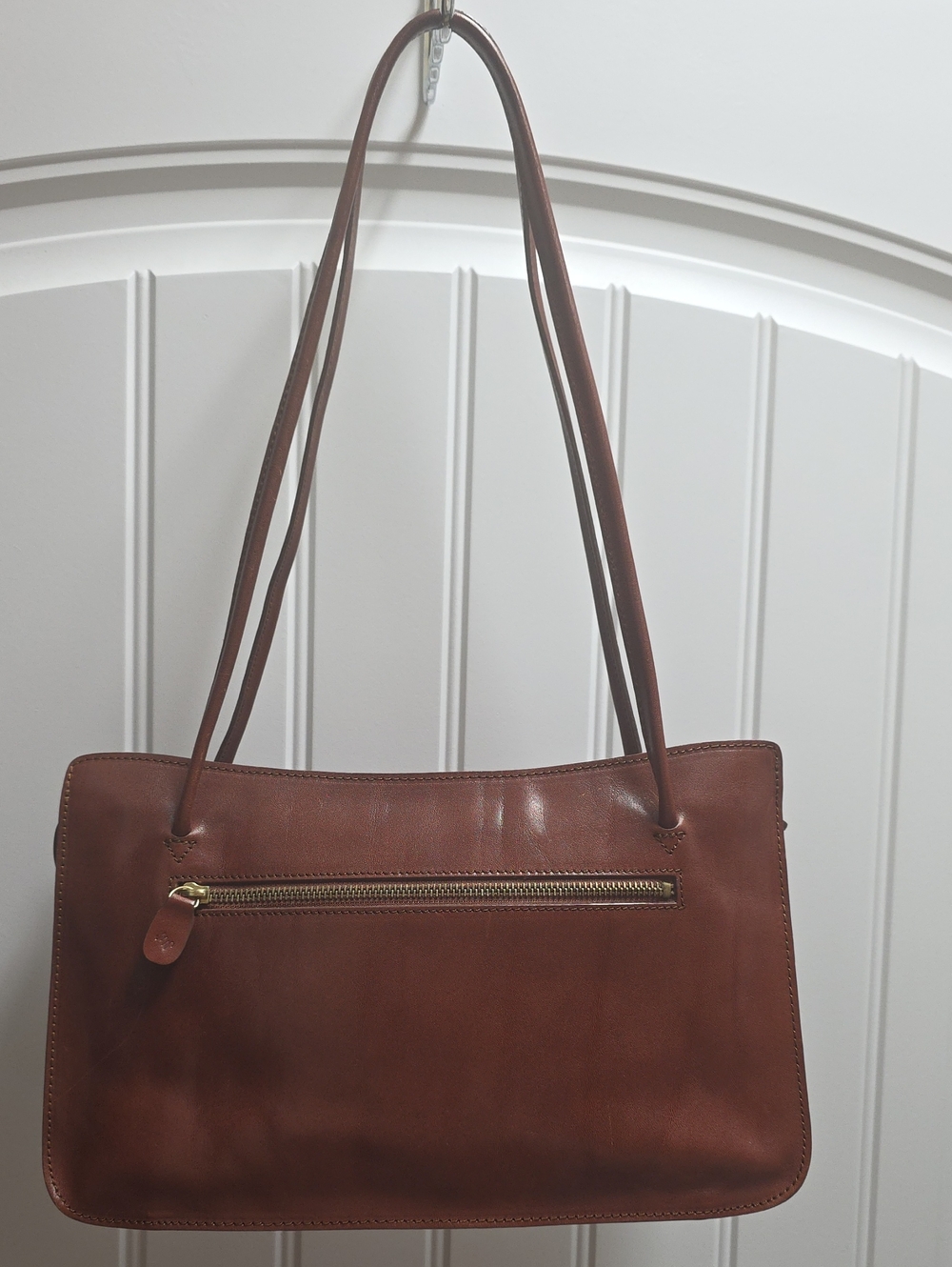 Monsac Classic Brown Leather Shoulder Bag